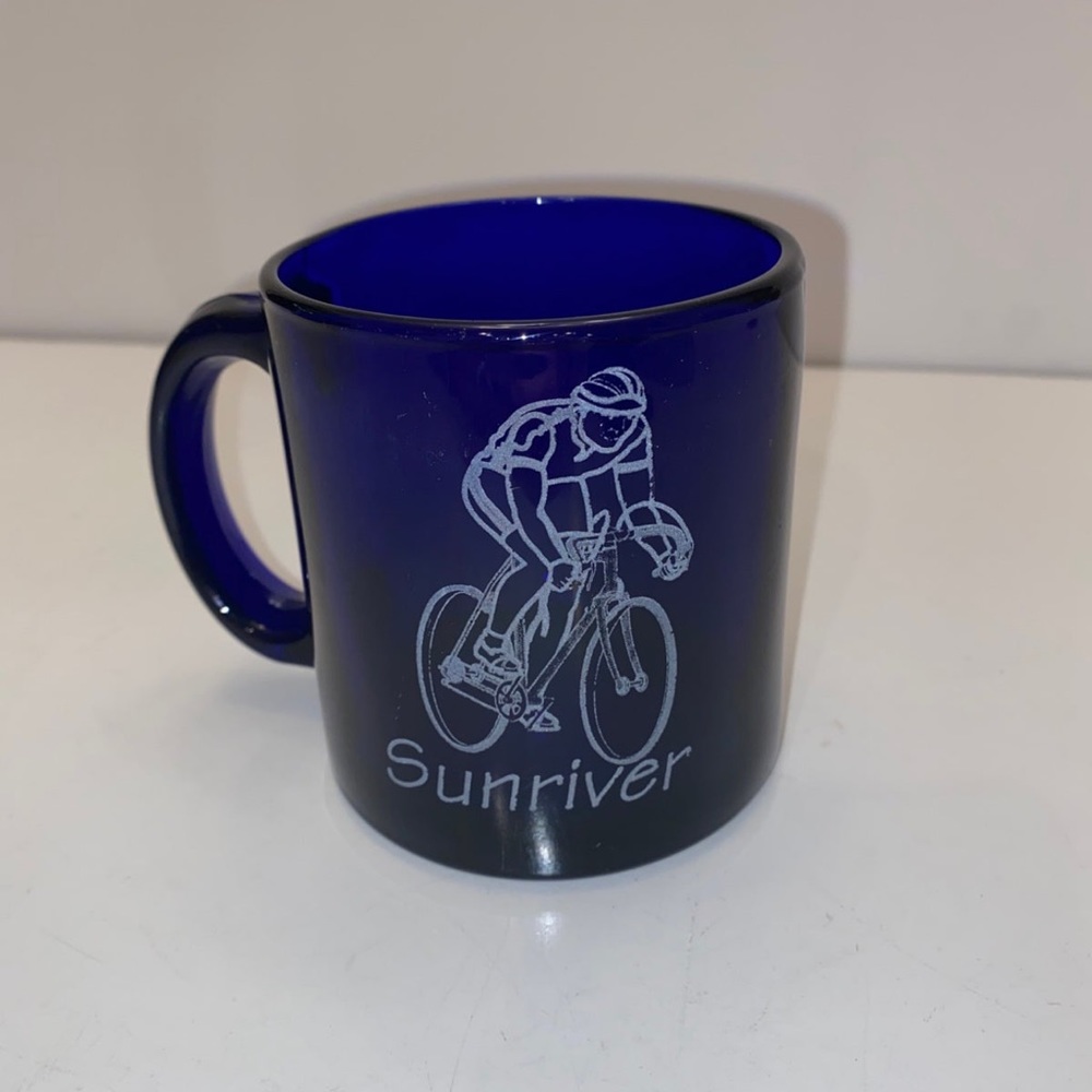 Cobalt blue sun river mug
